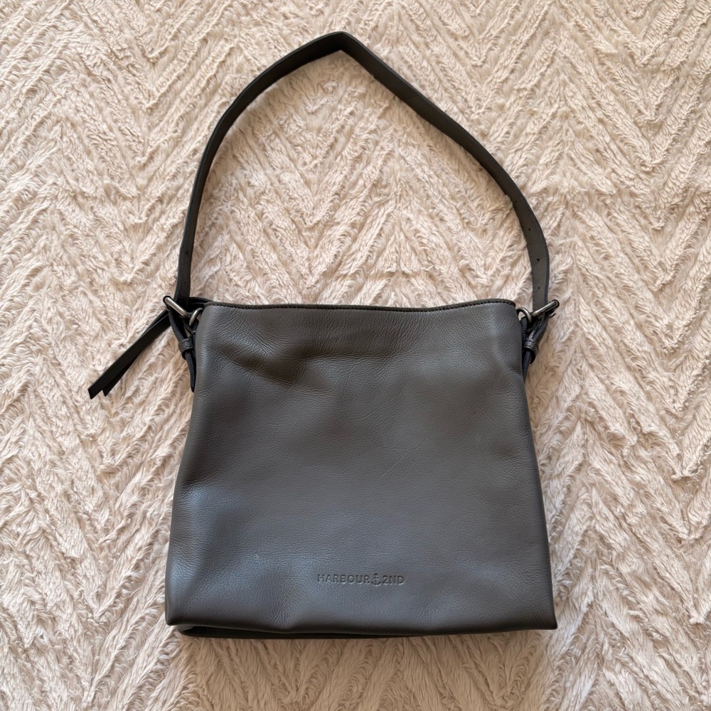 Harbour 2nd Embossed Black Leather Shoulder Bag